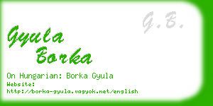 gyula borka business card